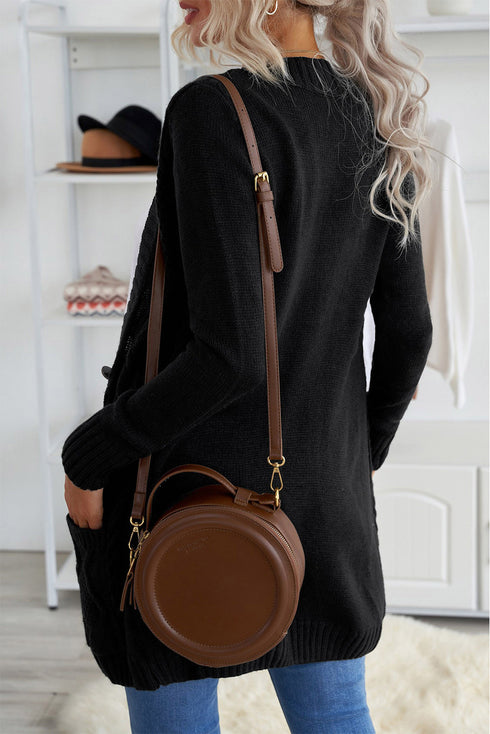 Front Pocket And Buttons Closure Cardigan